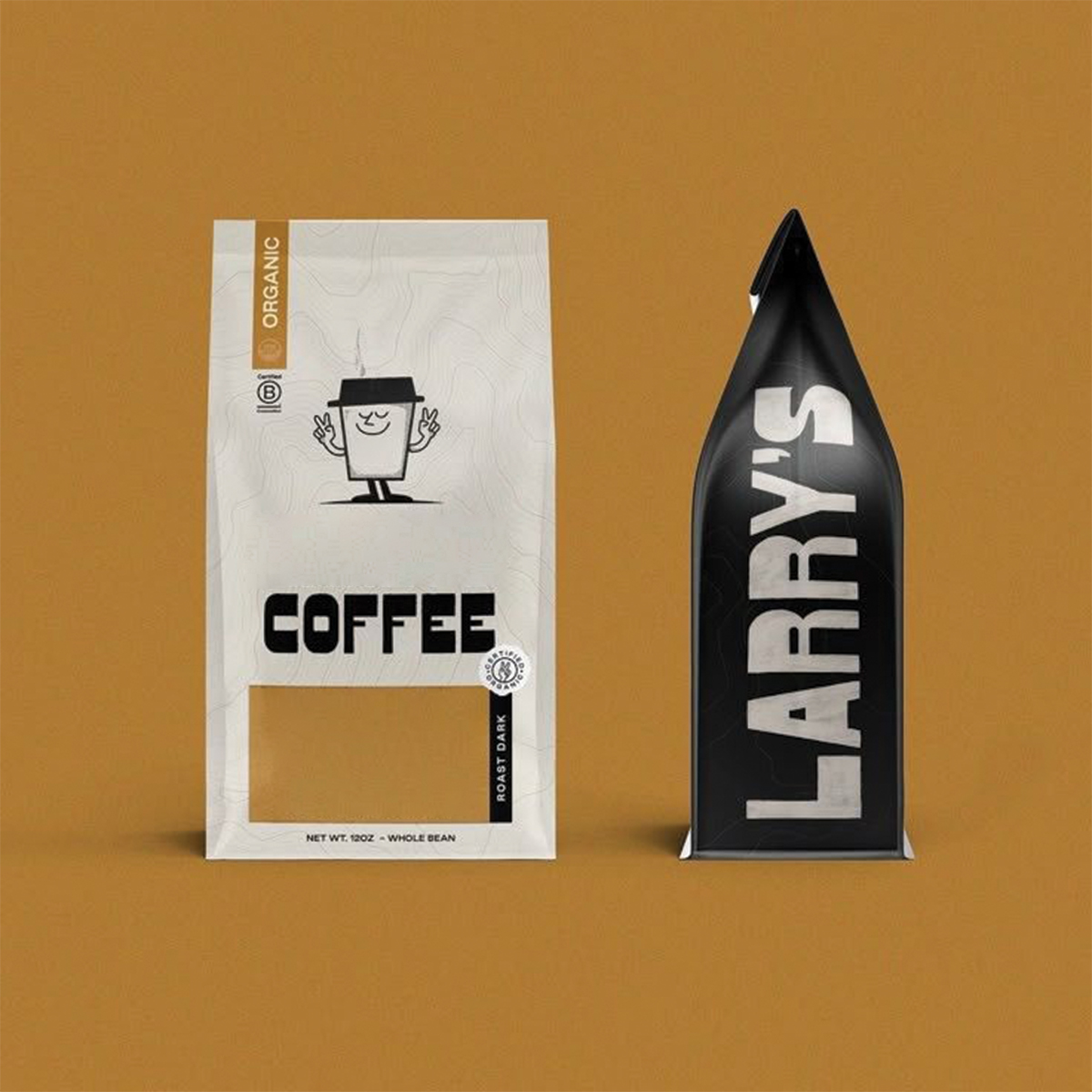 A stack of coffee bags in a custom size