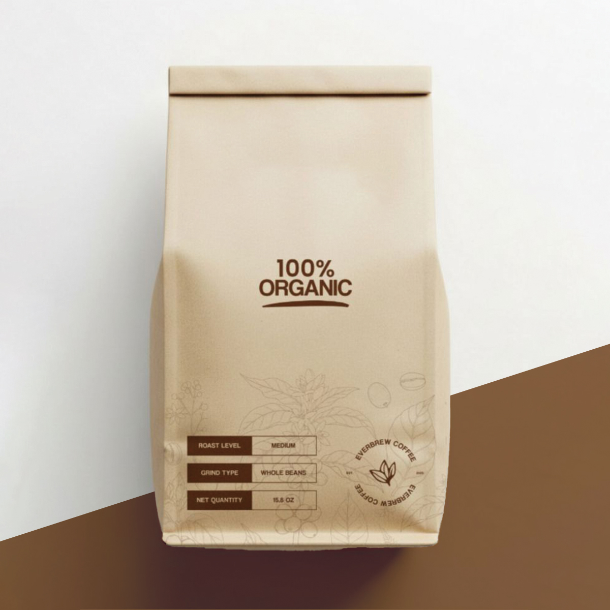 Coffee Bags photographed at an angle to show the board thickness