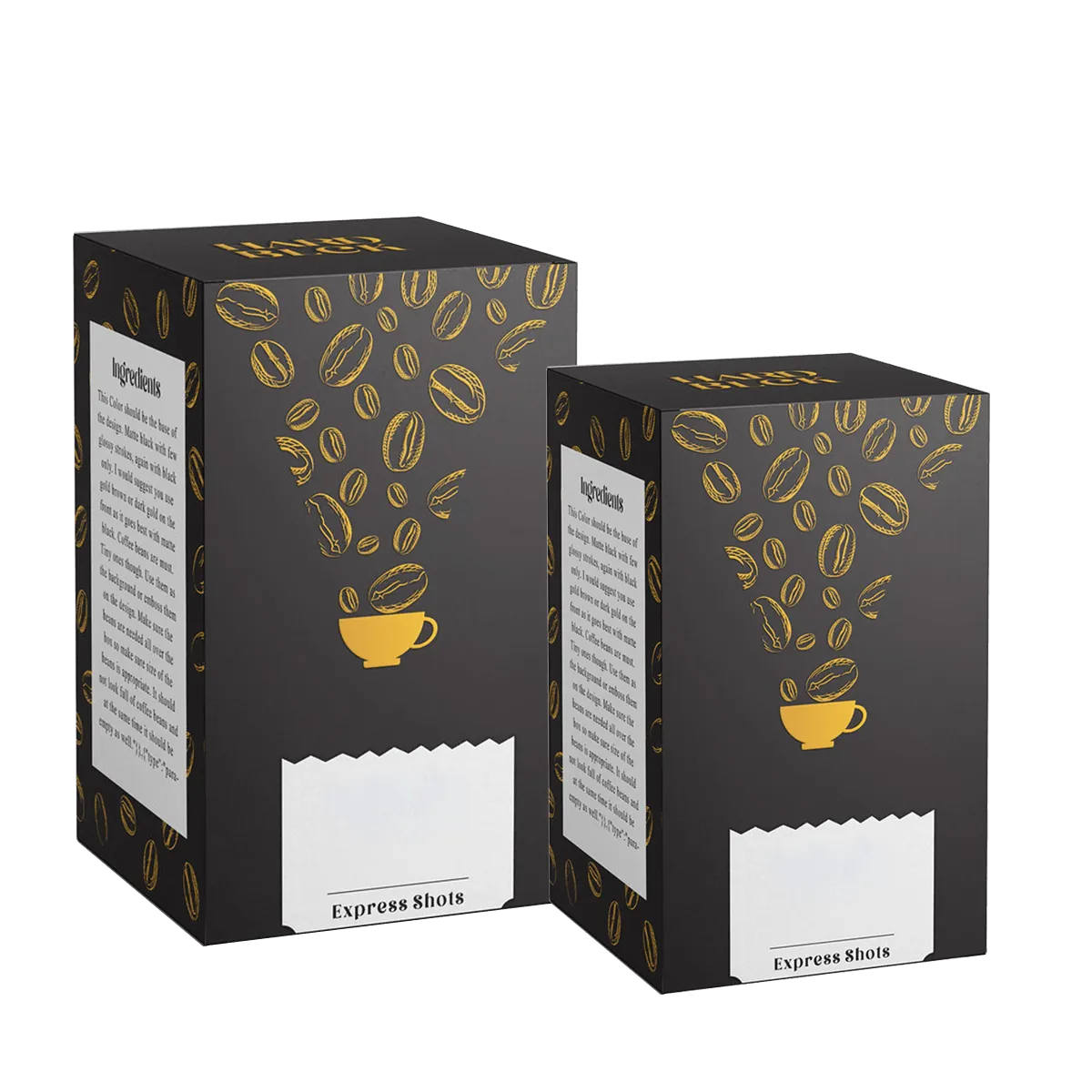 Coffee Boxes — custom coffee packaging by Packmio Coffee Boxes photographed at an angle to show the board thickness
