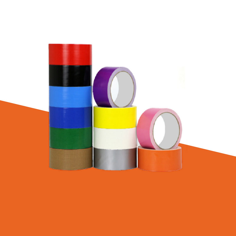 A stack of colored packing tape in a custom size