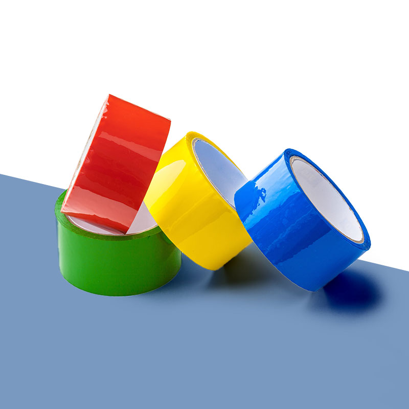 Colored Packing Tape photographed at an angle to show the board thickness
