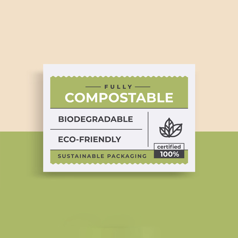 Compostable Labels — custom labels by Packmio Close detail of the print finish on compostable labels