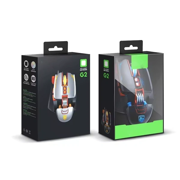 Computer Mouse Boxes — custom electronics boxes by Packmio Computer Mouse Boxes beside the product it was made to hold