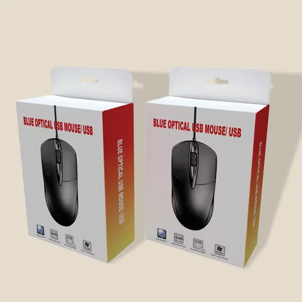 A stack of computer mouse boxes in a custom size