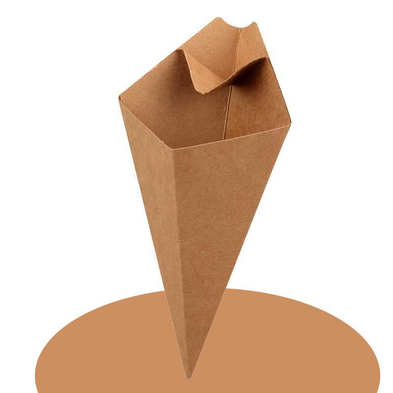 Cone Shaped — custom cone sleeves by Packmio Cone Shaped photographed at an angle to show the board thickness