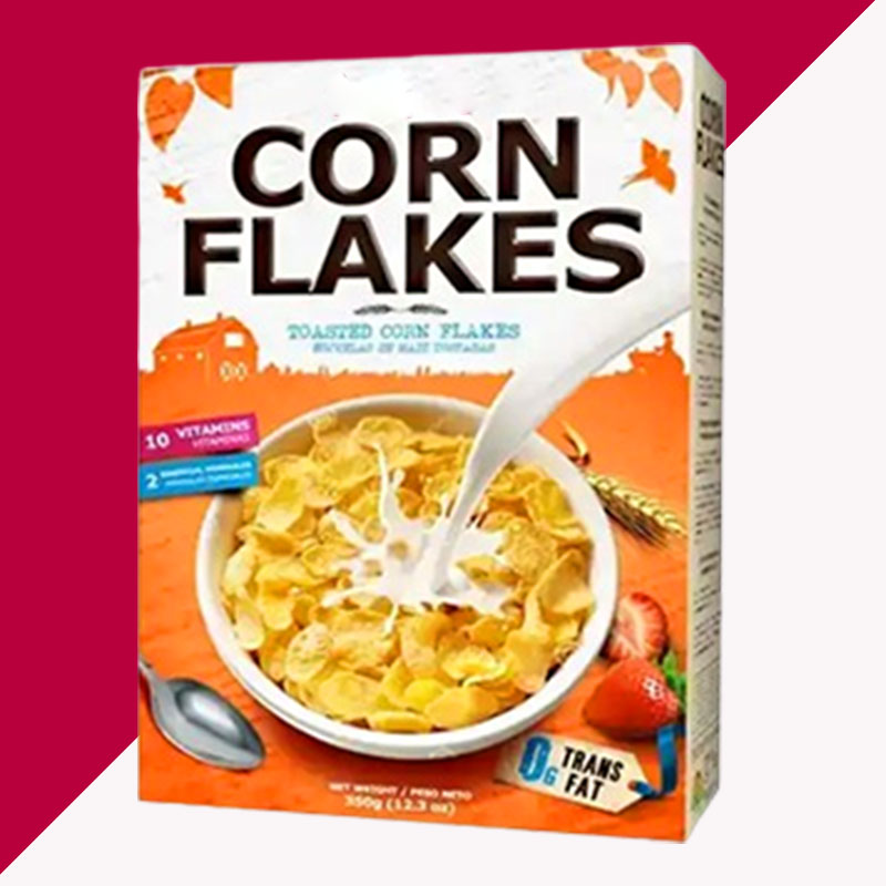 Corn Flakes Boxes — custom cereal boxes by Packmio Corn Flakes Boxes in use, packed and ready to ship
