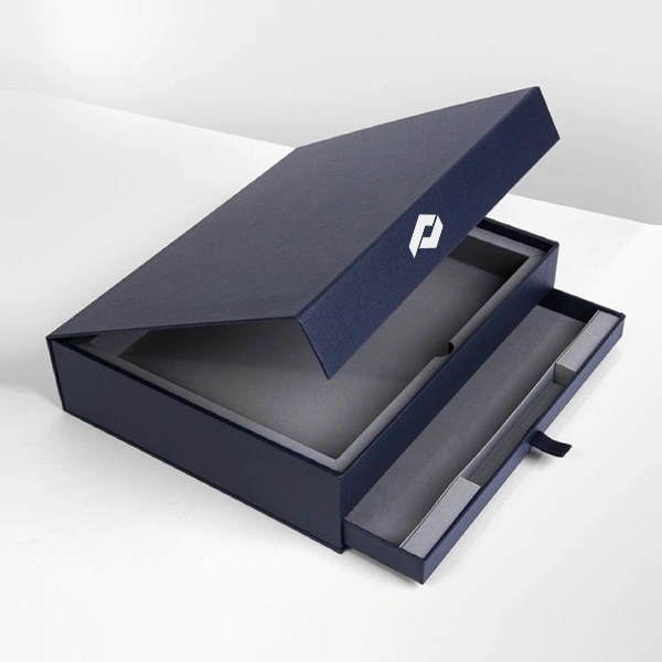 Corporate Gift Boxes photographed at an angle to show the board thickness