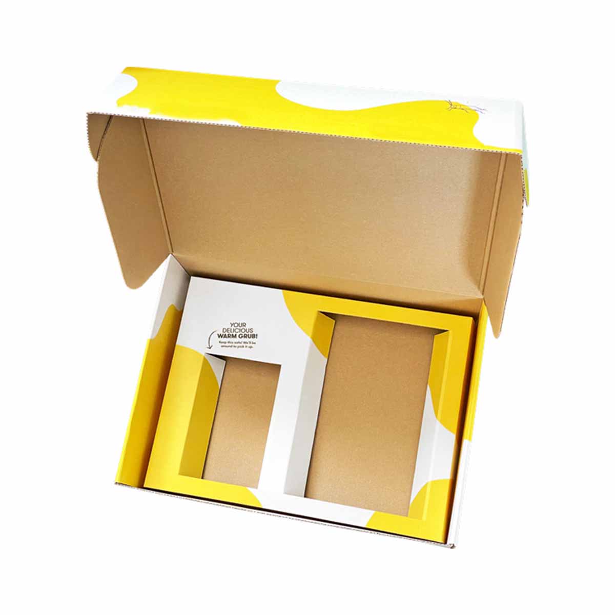 Corrugated Cardboard Inserts — custom corrugated boxes by Packmio Close detail of the print finish on corrugated cardboard inserts