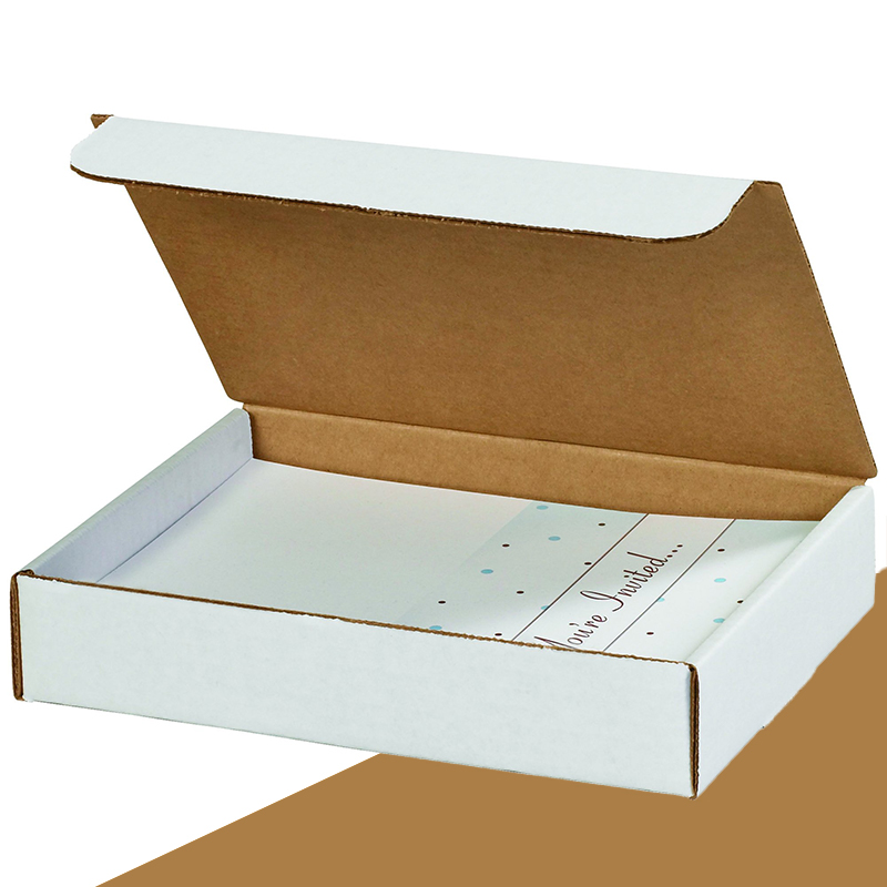Corrugated Literature Mailers — custom mailer boxes by Packmio Close detail of the print finish on corrugated literature mailers