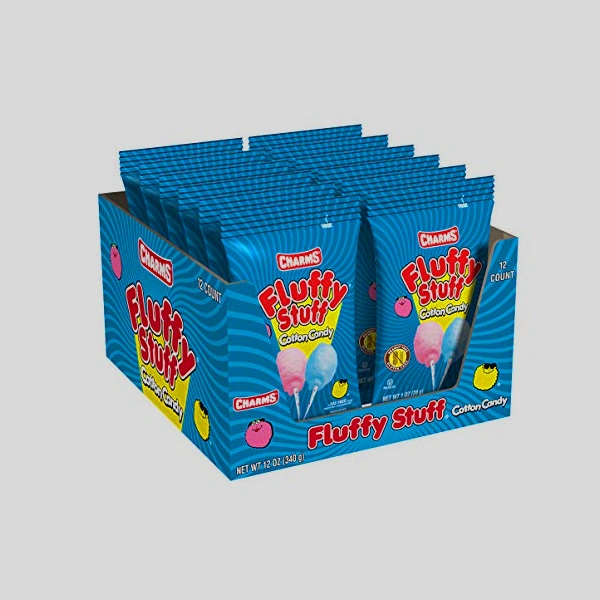 Cotton Candy Boxes — custom candy boxes by Packmio Cotton Candy Boxes photographed at an angle to show the board thickness