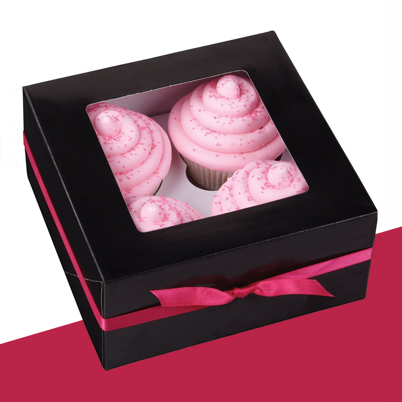 Cupcake Boxes — custom cake boxes by Packmio Cupcake Boxes photographed at an angle to show the board thickness