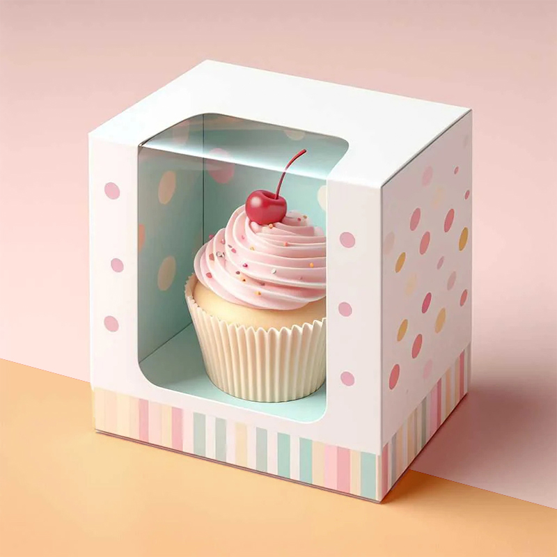 A stack of cupcake boxes in a custom size