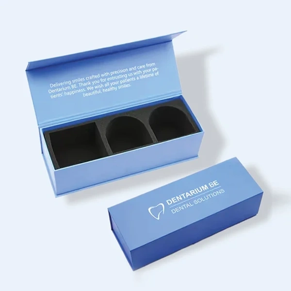 A stack of dental lab boxes in a custom size
