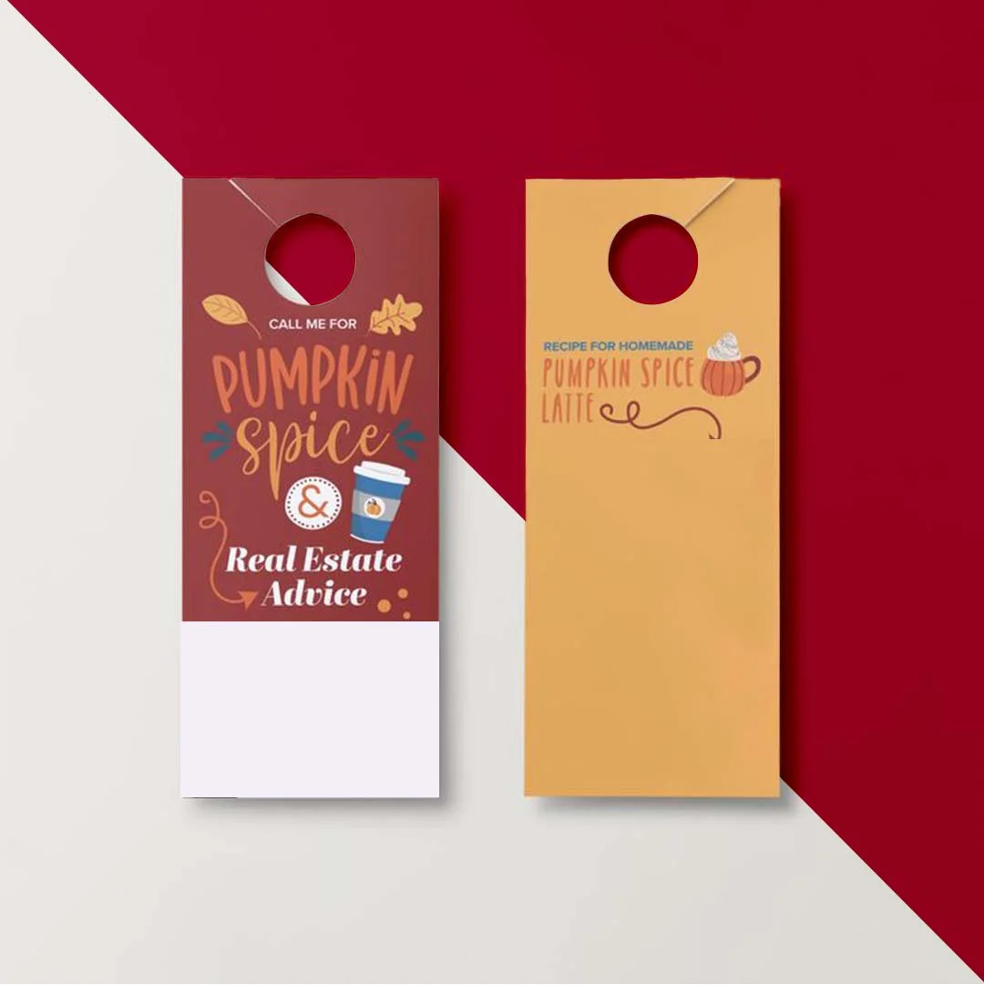 Die Cut Door Hanger in use, packed and ready to ship