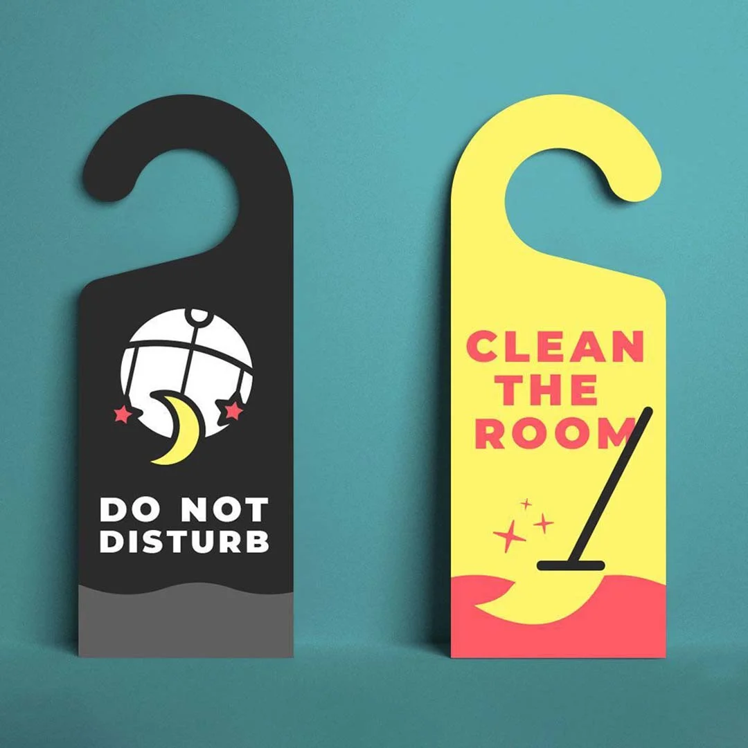 Die Cut Door Hanger beside the product it was made to hold