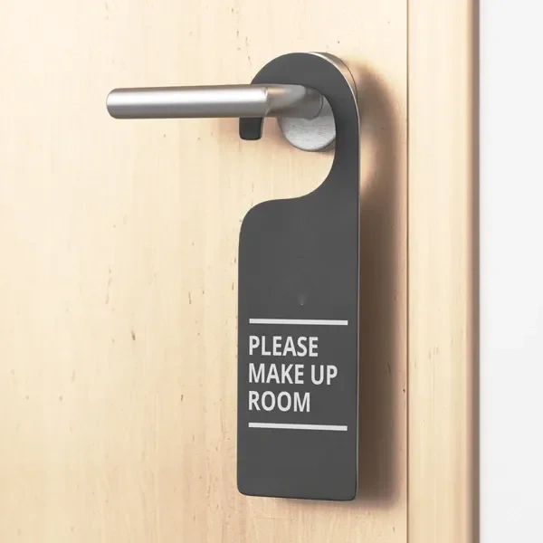 Door Hanger Flyer beside the product it was made to hold