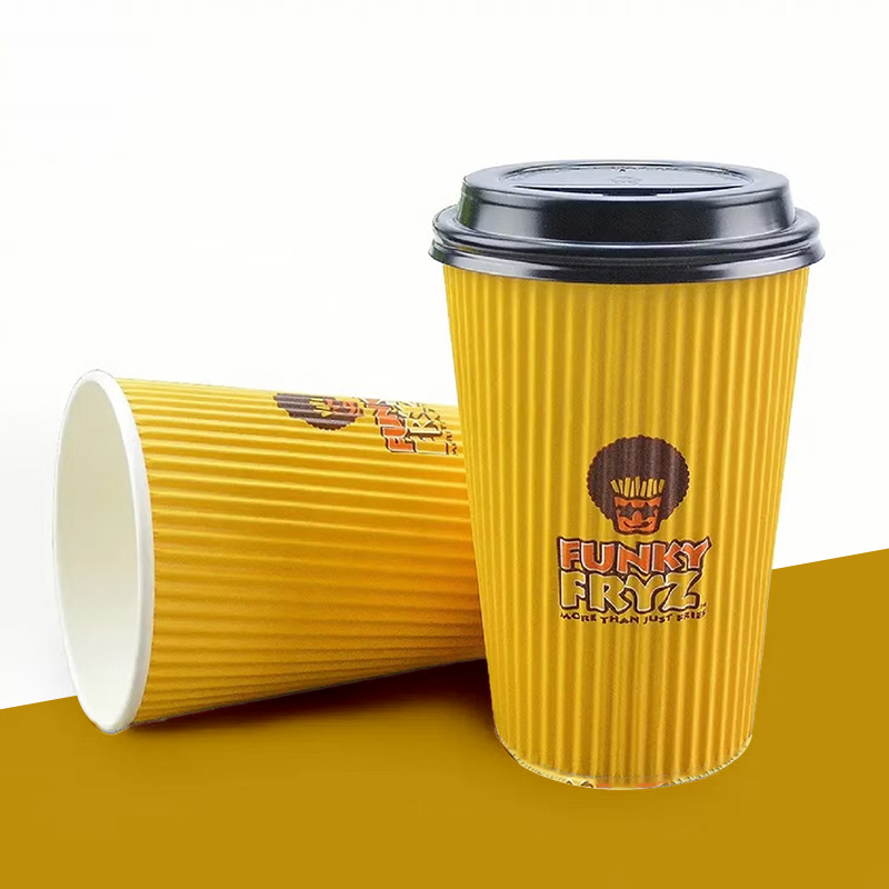 Double Wall Paper Cups opened to show the inside print and construction