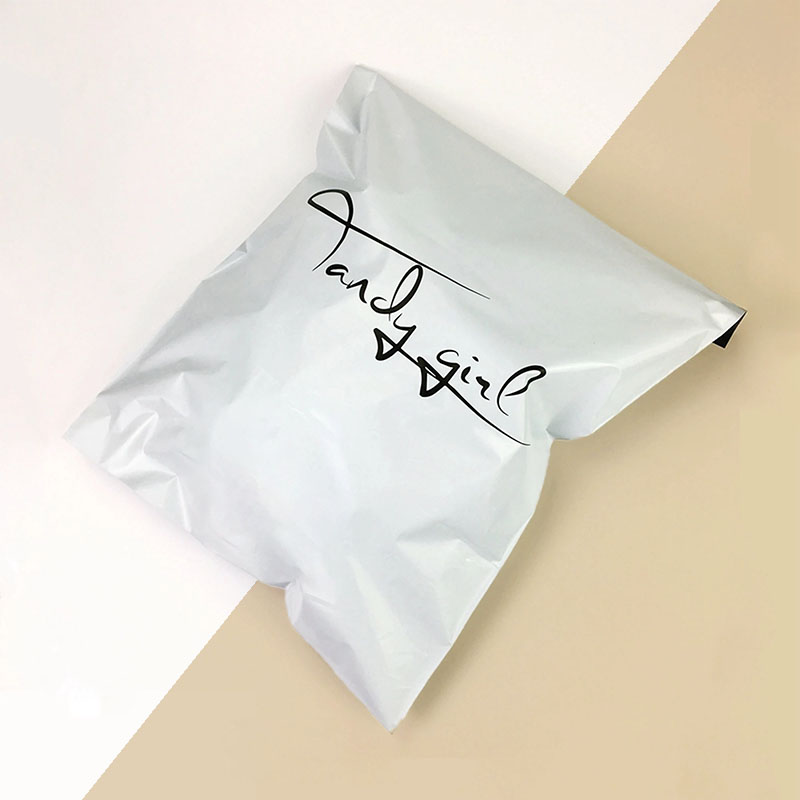 Ecommerce Poly Mailers opened to show the inside print and construction