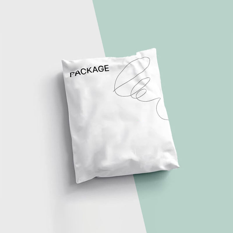 A stack of ecommerce poly mailers in a custom size