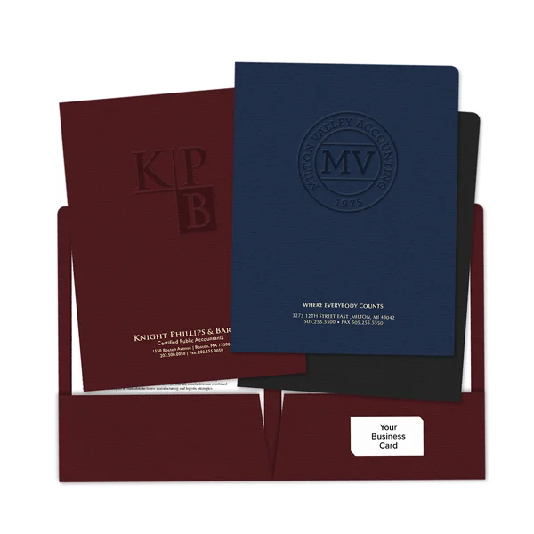 Embossed Folders in use, packed and ready to ship