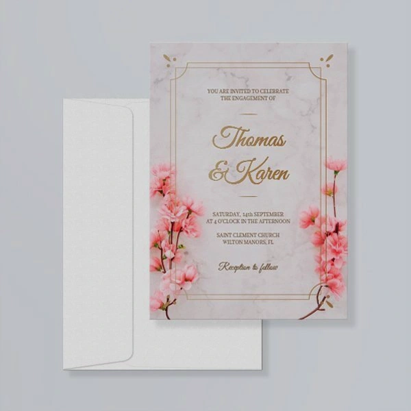 Engagement Invitation Cards — custom greeting cards by Packmio Engagement Invitation Cards photographed at an angle to show the board thickness