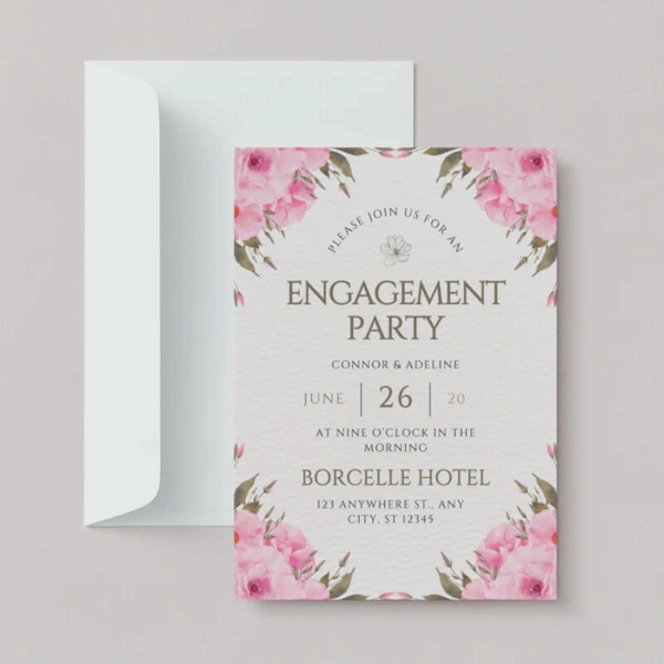 Engagement Invitation Cards — custom greeting cards by Packmio Engagement Invitation Cards beside the product it was made to hold