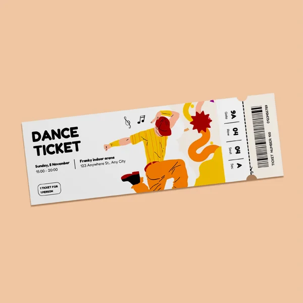 Event Ticket — custom tickets and passes by Packmio A stack of event ticket in a custom size