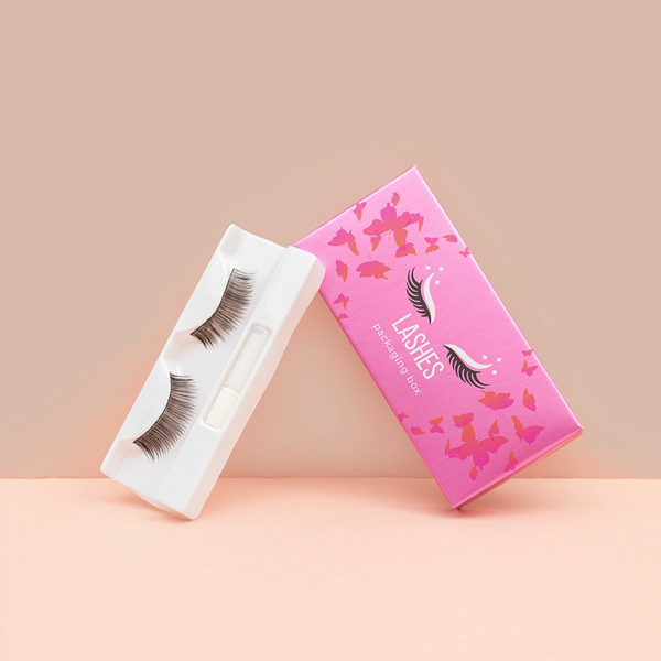 Eyelash Boxes — custom cosmetic boxes by Packmio Eyelash Boxes in use, packed and ready to ship