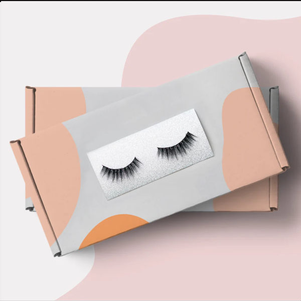 Eyelash Boxes — custom cosmetic boxes by Packmio Close detail of the print finish on eyelash boxes