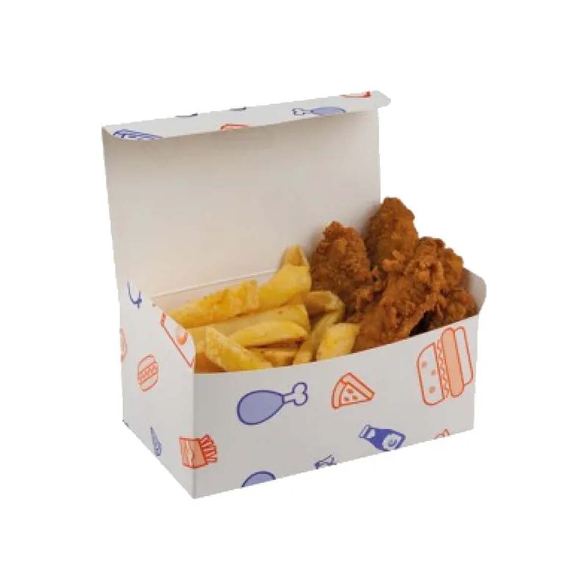Fast Food Boxes photographed at an angle to show the board thickness