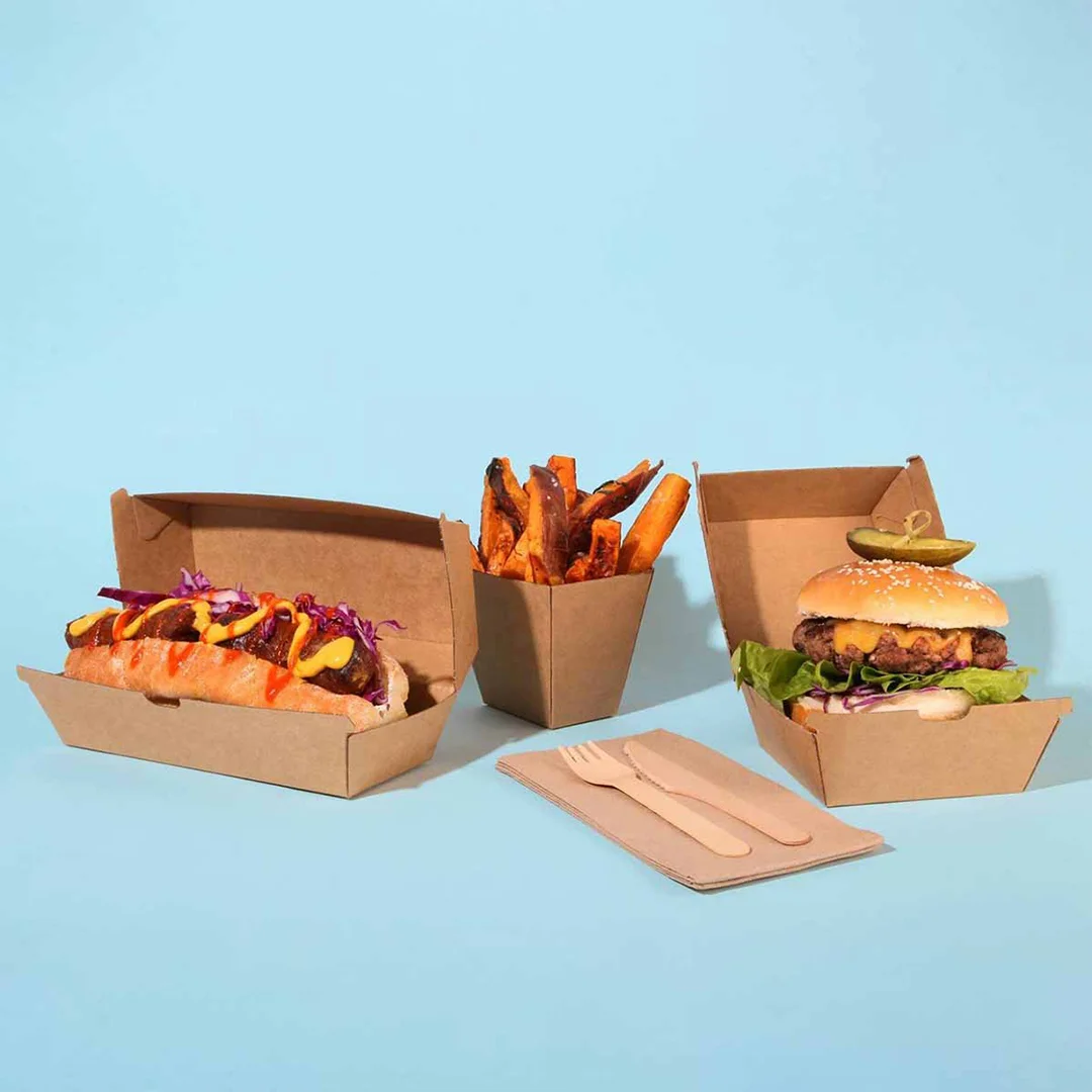 Fast Food Boxes in use, packed and ready to ship