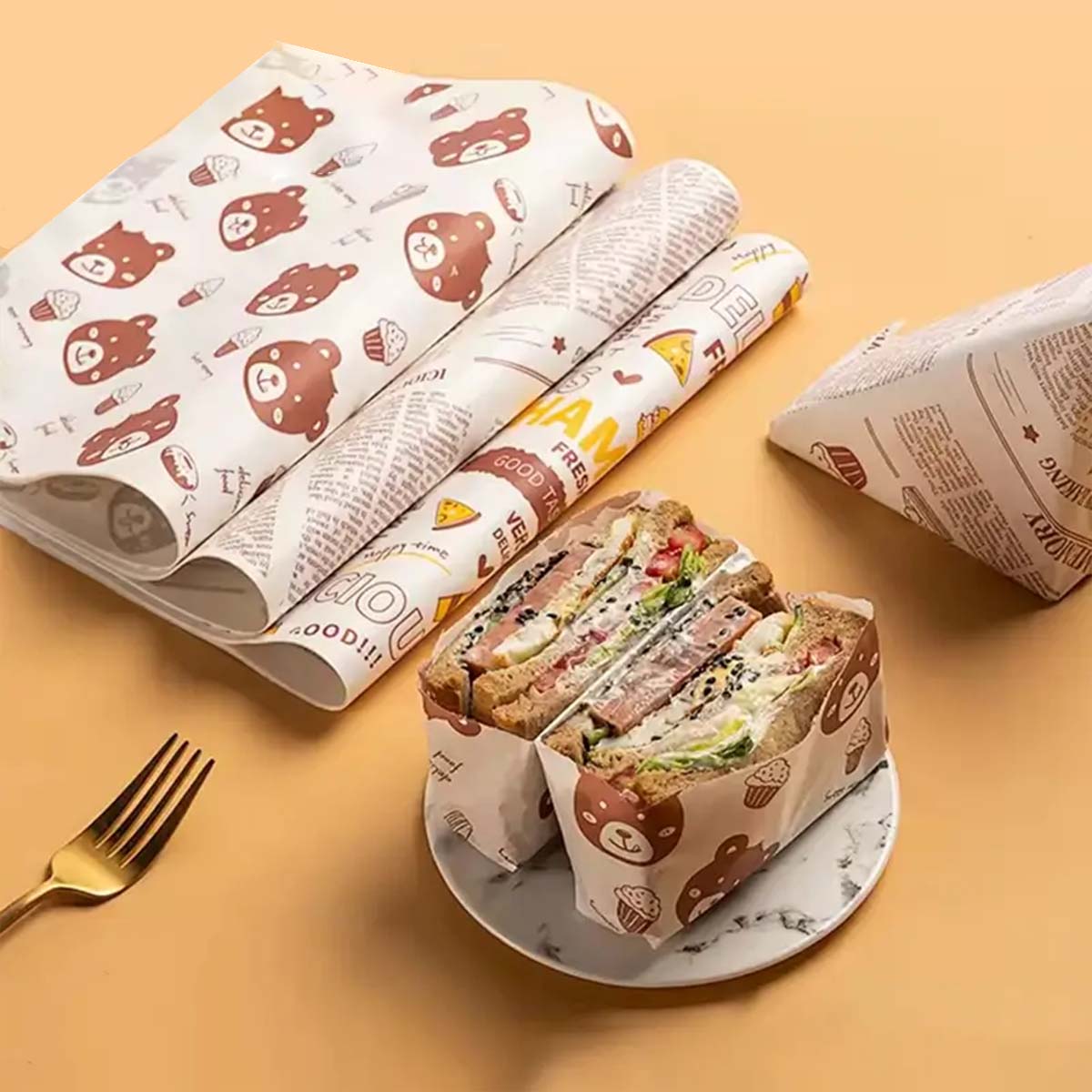 Flat view of snack packaging before assembly