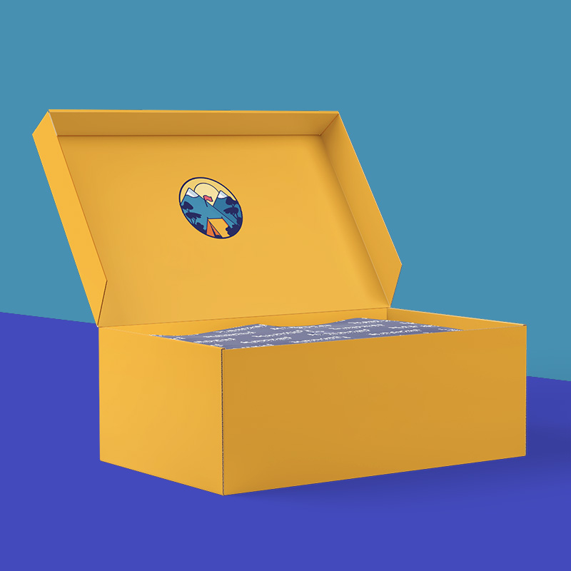 A stack of foldable shoe boxes in a custom size
