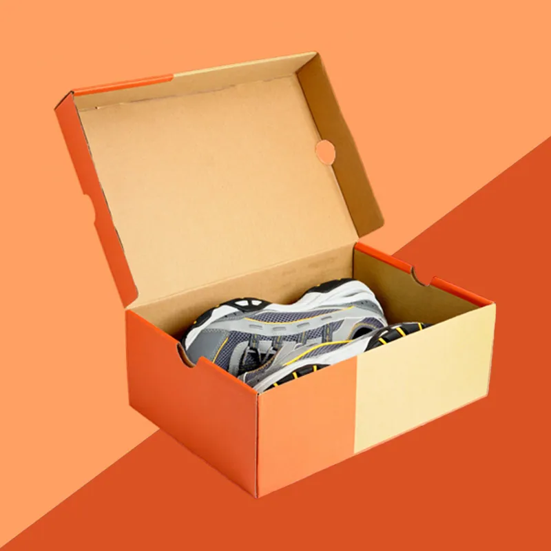 Foldable Shoe Boxes in use, packed and ready to ship