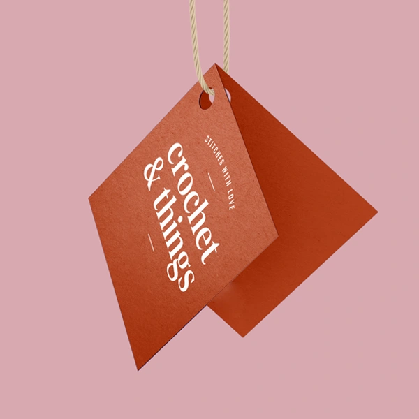 Folded Hang Tags in use, packed and ready to ship
