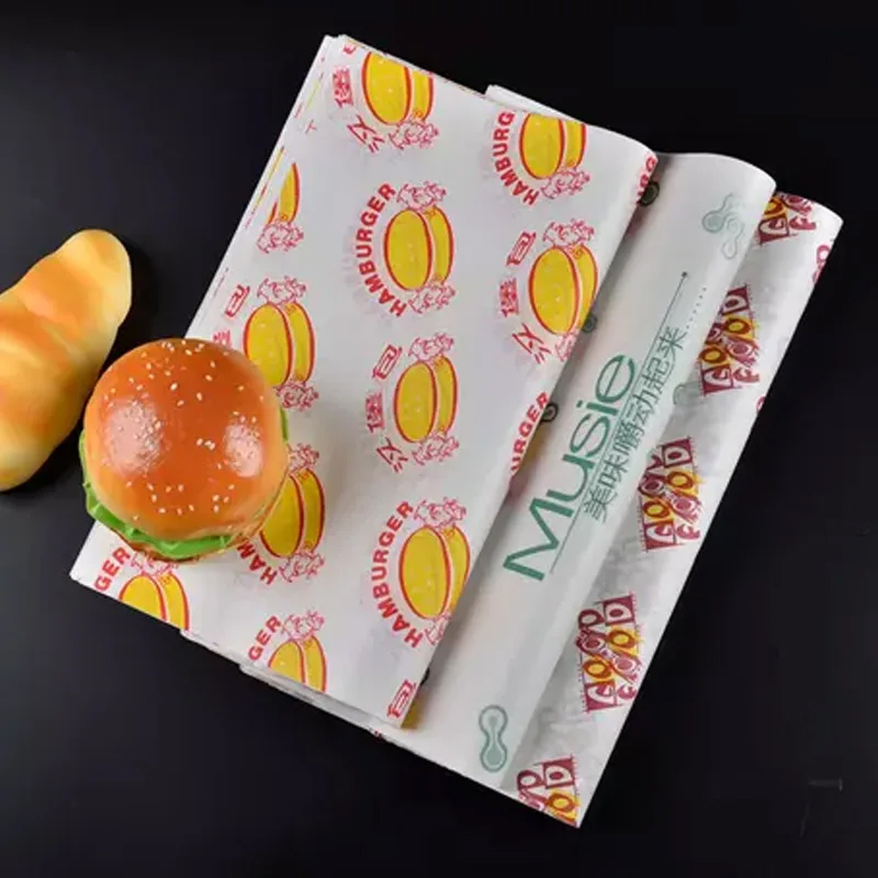 A stack of food paper in a custom size