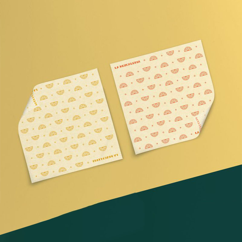 A stack of food wrapping paper in a custom size