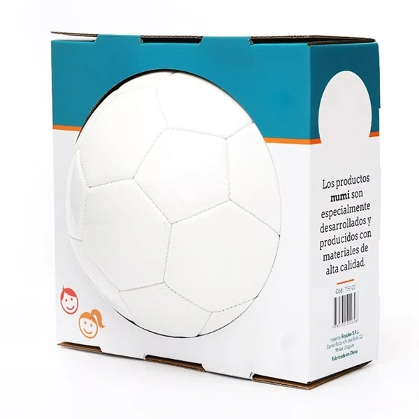 Football Boxes beside the product it was made to hold