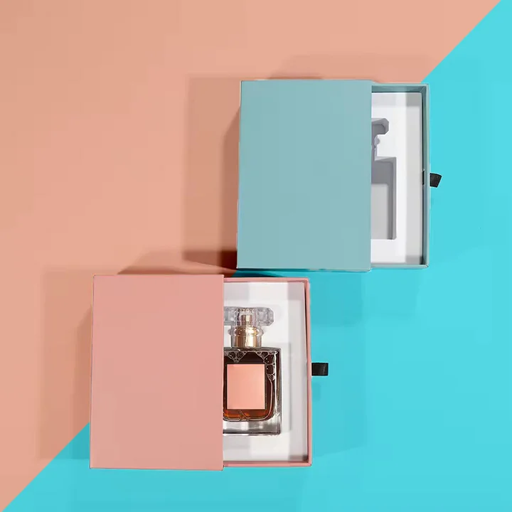 Fragrance Boxes photographed at an angle to show the board thickness