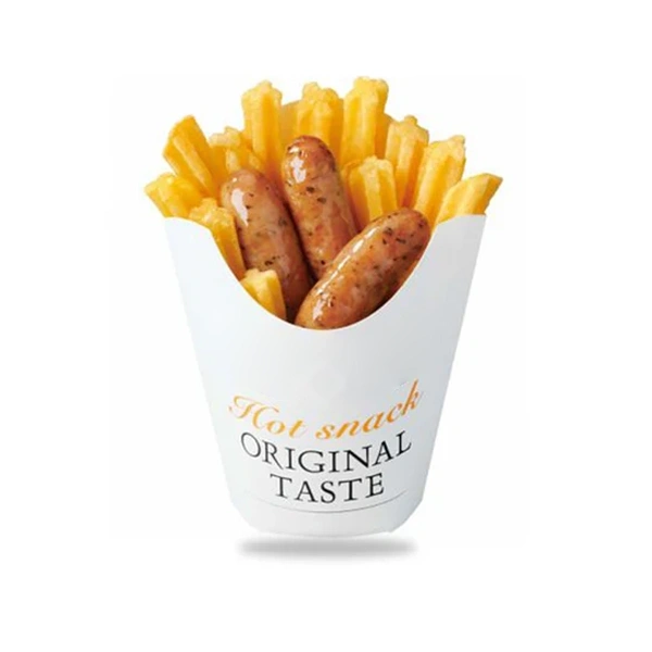 French Fries Cups in use, packed and ready to ship