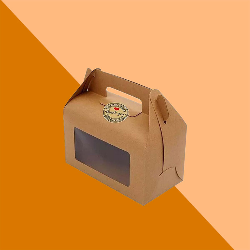 Gable Boxes with Window — custom paper bags by Packmio Gable Boxes with Window in use, packed and ready to ship
