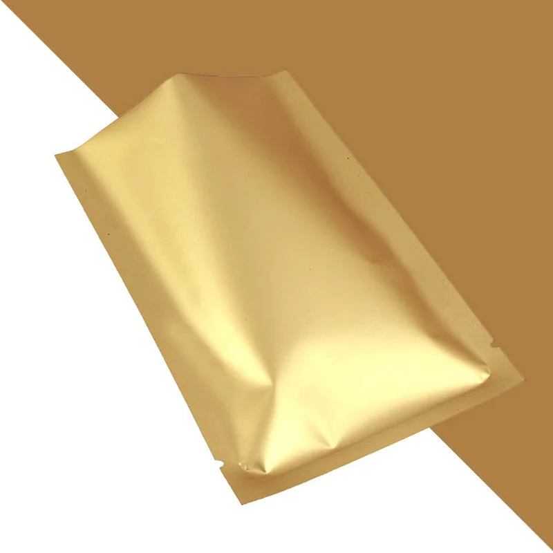 Gold Mylar Bags — custom mylar bags by Packmio Gold Mylar Bags beside the product it was made to hold