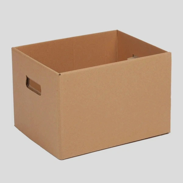 A stack of half slotted containers in a custom size