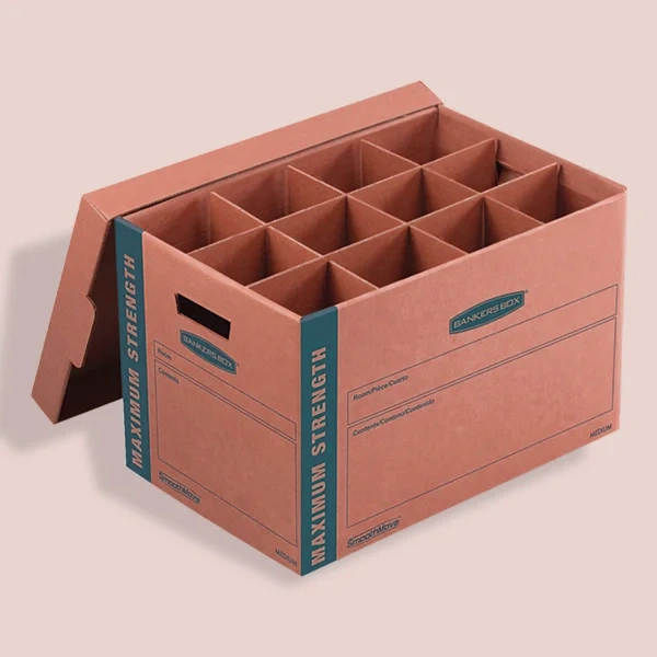 Half Slotted Containers photographed at an angle to show the board thickness