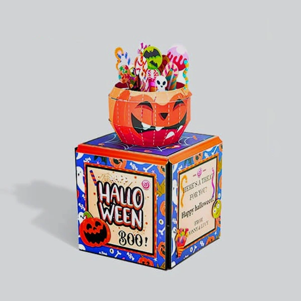 Halloween Candy Boxes in use, packed and ready to ship