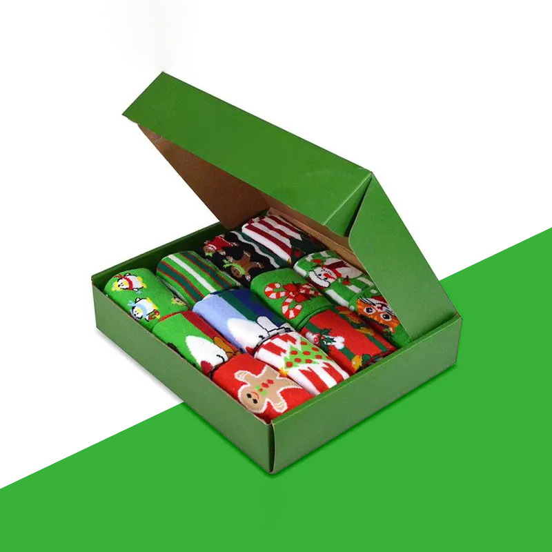Hosiery Boxes — custom apparel boxes by Packmio Close detail of the print finish on hosiery boxes