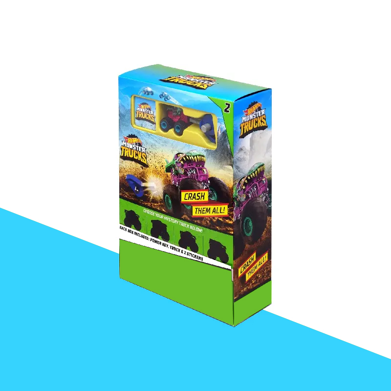 Hot Wheels Boxes — custom automotive packaging by Packmio Close detail of the print finish on hot wheels boxes