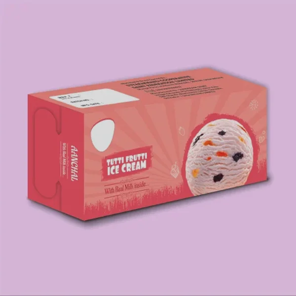 Ice Cream Boxes opened to show the inside print and construction