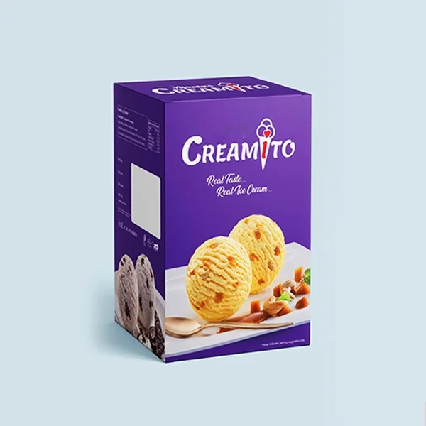 Ice Cream Boxes photographed at an angle to show the board thickness