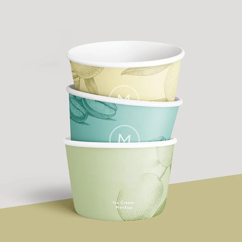 Ice Cream Cups in use, packed and ready to ship